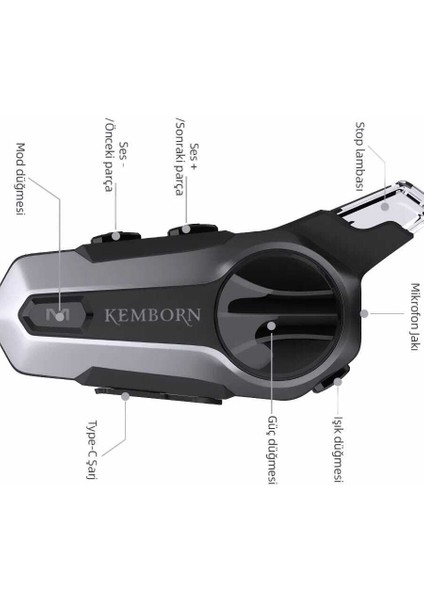 Motosiklet Kask Kulaklık İntercom Bluetooth Seti X2PRO 1 ADET 2kişilik 1200 mt interkom Evrensel Eşleşme.