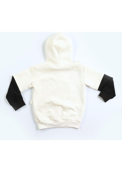 Panda Unisex Mobil Çantalı Krem Sweatshirt