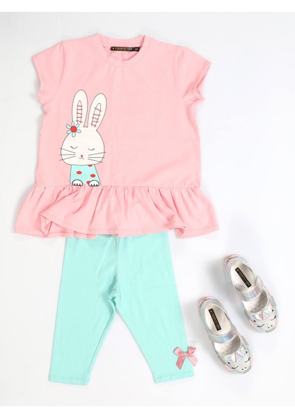 Bunny Kolları Fırfırlı Tunik + Tayt Takım modelleri