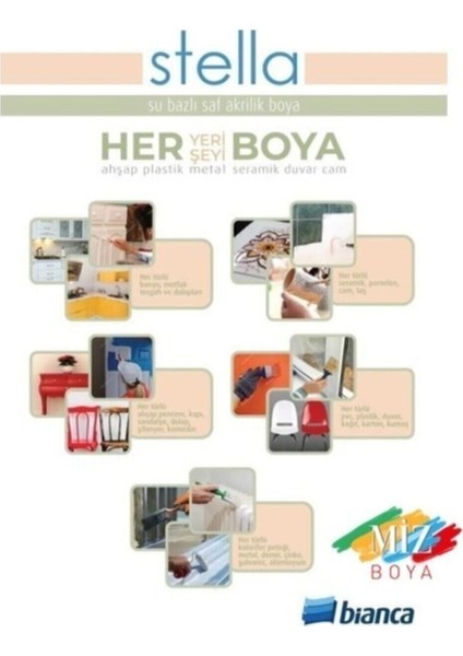 Stella Beyaz Su Bazlı Saf Akrilik Boya Cappuccino fiyatları