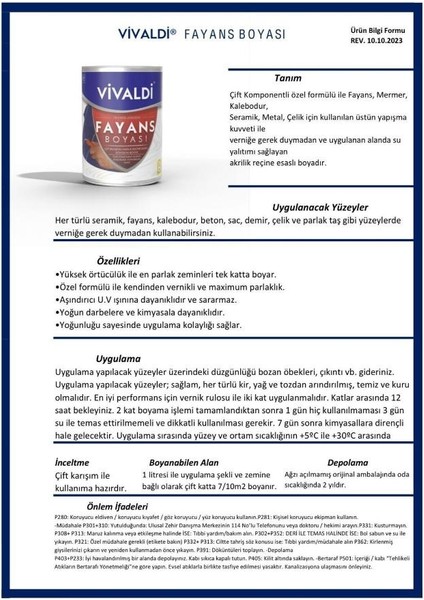Vivaldi-Tezgah,mermer,fayans Boyası Seti Vernik ve Astar Gerektirmez Mutfak ve Banyo Boyası 1kg