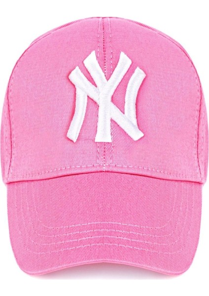 EKE TEKSTİL Unisex 2'li Set Pembe ve Lila Renk Ny New York Beyzbol Şapka