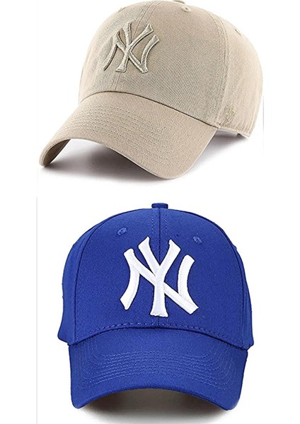EKE TEKSTİL Unisex 2'li Beyzbol Ny New York Şapka
