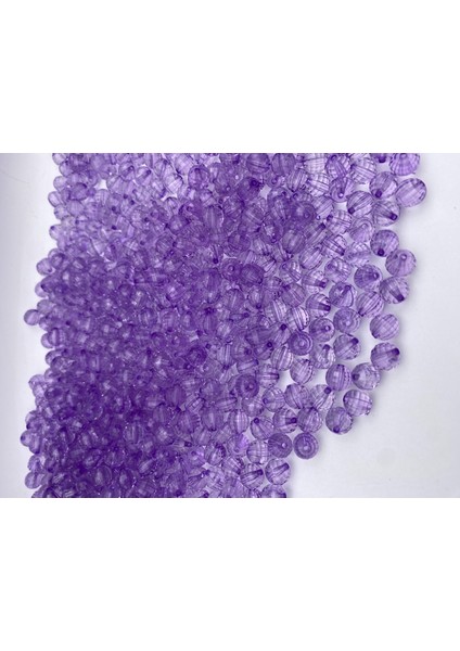 10MM Lila / Açık Mor Renk Dünya Model Akrilik Boncuk,takı , Çanta Yapım Boncuğu (100GR,~180 Adet)