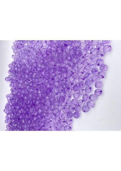 10MM Lila / Açık Mor Renk Dünya Model Akrilik Boncuk,takı , Çanta Yapım Boncuğu (100GR,~180 Adet)
