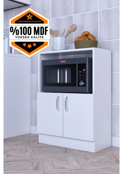 Rafineri Makro Dolap Çok Amaçlı Mikrodalga Fırın Dolabı Mdf