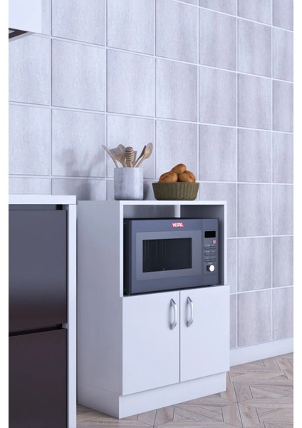 Rafineri Makro Dolap Çok Amaçlı Mikrodalga Fırın Dolabı Mdf
