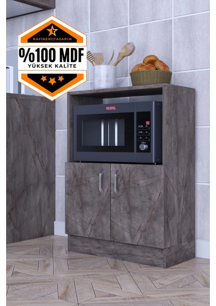 Rafineri Makro Dolap Çok Amaçlı Mikrodalga Fırın Dolabı Mdf