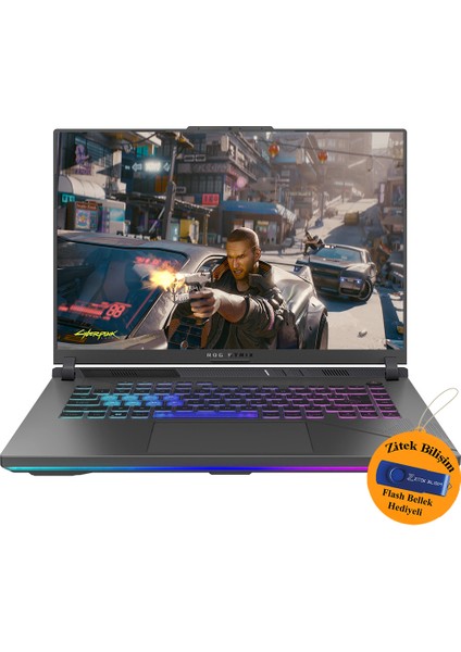 Rog Strıx G16 I9-14900HX 64GB Ddr5 2tb Ssd 8gb RTX4060 16" 165Hz WIN11P G614JVR-N3097 ZI722 + Zitek 16 GB Flash Bellek