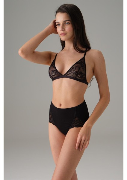 Kadın Yüksek Bel Dantel Detaylı Slip 7136