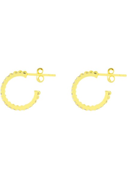 925 Ayar Gümüş Sıra Taşlı Halka Küpe modelleri