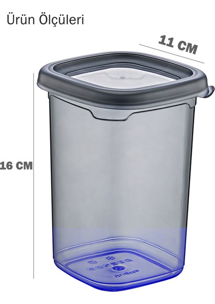 6 Adet Kare Bianca Sızdırmaz Hava Almaz Etiketli Erzak Bakliyat Saklama Kabı Seti 1200 ml fiyatları