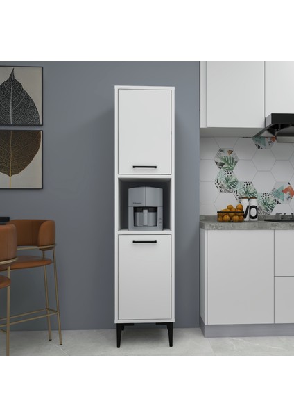 Daminol 5 Raflı 2 Kapaklı Çok Amaçlı Mutfak Dolabı, Beyaz - Daminol