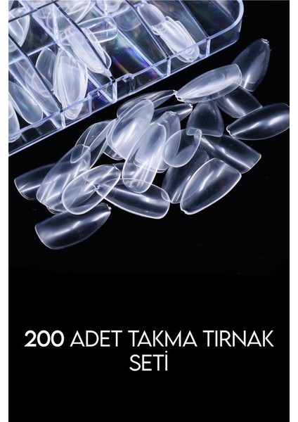 2 Adet 100'LÜ Badem Model Takma Tırnak Şeffaf fiyatları