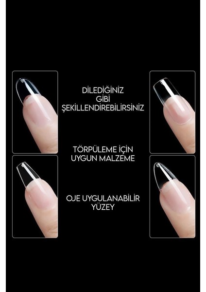 2 Adet 100'LÜ Badem Model Takma Tırnak Şeffaf fırsatları