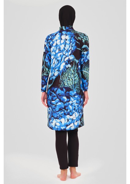 Üstü Desenli Rahat Tesettür Mayo