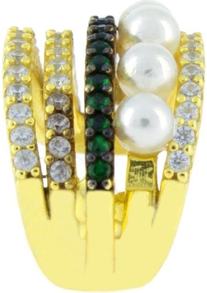 925 Ayar Gümüş Zirkon Taşlı İnci Detaylı Kıkırdak Küpe fiyatları