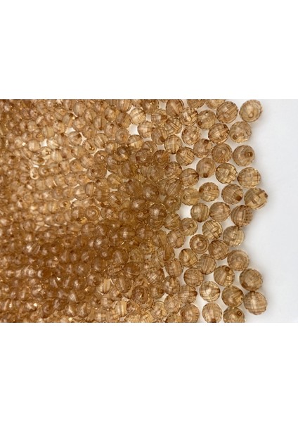 10MM Açık Kahverengi / Vizon Dünya Model Akrilik Boncuk,takı , Çanta Boncuğu (100GR,~180 Adet)