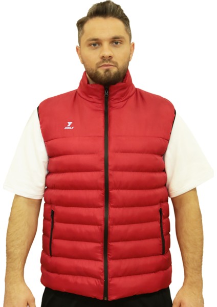 Kırmızı Dik Yaka Şişme Spor Yelek