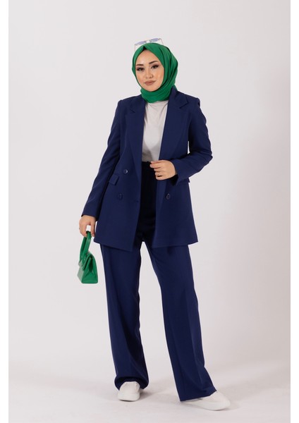 Dört Düğme Ceket Takım Lacivert
