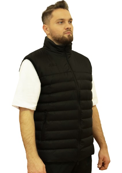 Siyah Dik Yaka Şişme Spor Yelek