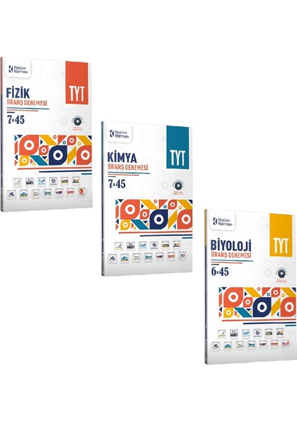 TYT Fizik + Kimya + Biyoloji Efsane 3 Lü Branş Deneme Seti