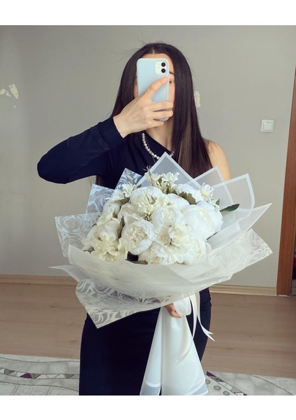 İsteme çiçeği Solmayan Kıvrımlı Şakayık Buketi Gelin Buketi isteme Çiçeği Söz Çiçeği Sevgiliye Hediye Nişan fiyatları