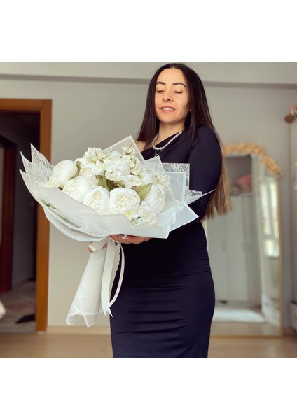 İsteme çiçeği Solmayan Kıvrımlı Şakayık Buketi Gelin Buketi isteme Çiçeği Söz Çiçeği Sevgiliye Hediye Nişan modelleri