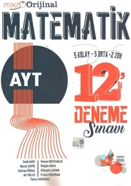 Mikro AYT Matematik 12'Li Deneme Sınavı