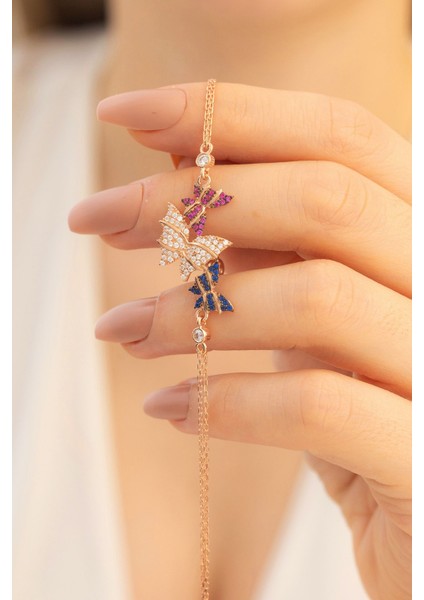 Rose Kelebek Model Kadın Gümüş Bileklik fiyatları