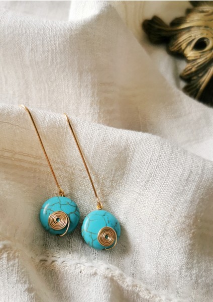 HalleyConcept Doğal Taşlı Butik Küpe Kadın