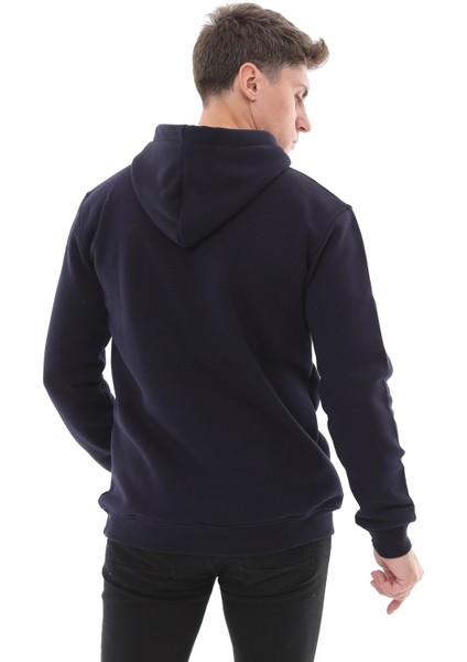 Erkek Kapüşonlu Sweatshirt Lepıdus Lacivert
