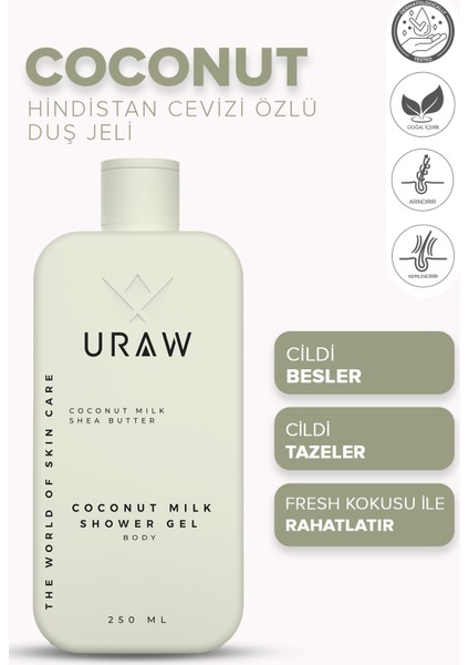 Coconut Duş Jeli ( Derinlemesine Arındırıcı ve Canlandırıcı Duş Jeli ) ( 250 ml )