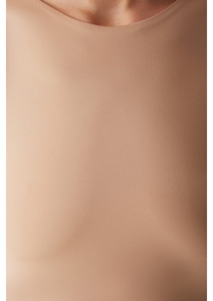 Halter Yaka Bej Crop Üst