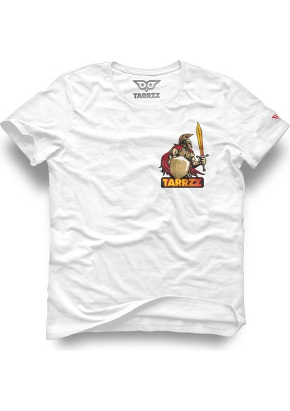 Antik Savaşçı Tasarım T-Shirt, Pamuklu Kısa Kollu T-Shirt