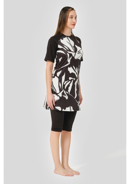 Patchwork Reglan Yarım Kol Yarı Kapalı Mayo fiyatları