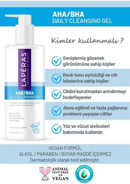 Akne ve Sivilce Karşıtı Aha/bha Arındırıcı Günlük Temizleme Jeli 400 ml