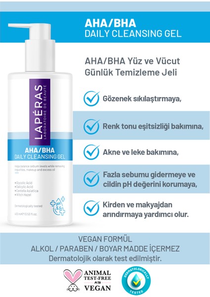 Akne ve Sivilce Karşıtı Aha/bha Arındırıcı Günlük Temizleme Jeli 400 ml