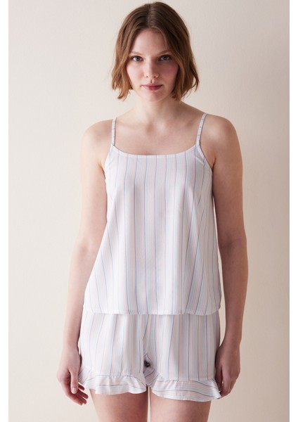 Chole Çizgili Çok Renkli Şortlu Pijama Takımı