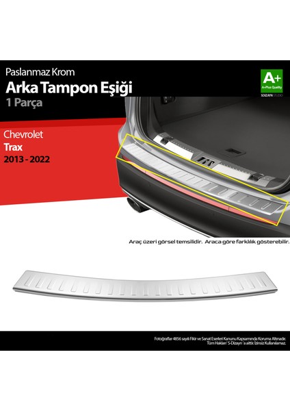 Chevrolet Trax Krom Arka Tampon Eşiği 2013-2022 A+ Kalite