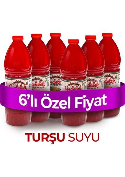 Gedelek Turşucusu Şalgamlı Turşu Suyu Acısız 1 Lt 6'lı Kampanya