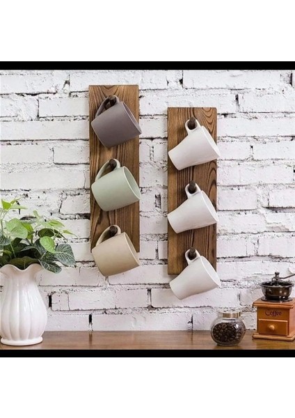 Ahşap Duvar Bardaklığı 2 Adet
