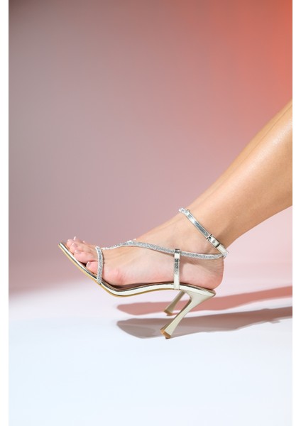 Almeria Altın Kadın Yüksek Topuklu Abiye Ayakkabı indirimleri