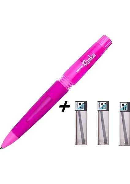 Shake Versatil Kalem  0.7mm Pembe &  3 Adet Tombow 0.7 Uç