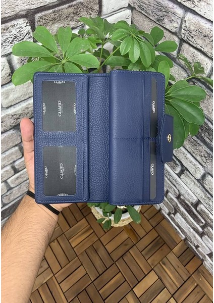 Mat Lacivert Fermuarlı ve Deri Patlı El Portföyü - GRD2403XW22286
