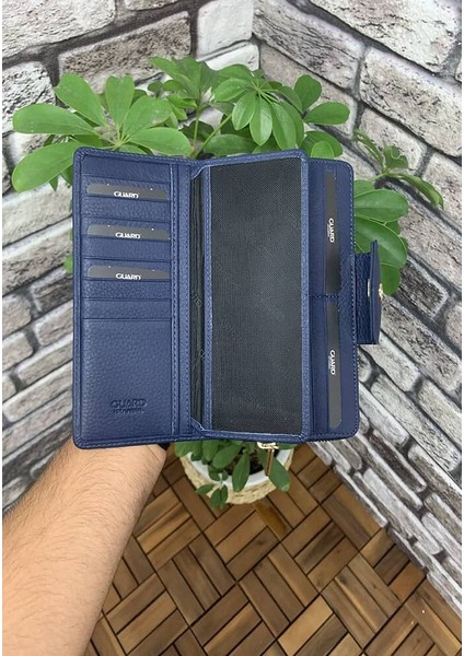Mat Lacivert Fermuarlı ve Deri Patlı El Portföyü - GRD2403XW22286