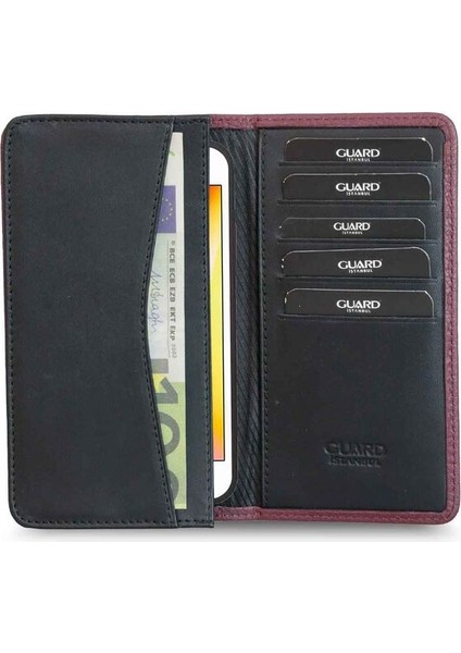 Telefon Girişli Bordo Siyah Deri Portföy Cüzdan - GRD2403XW22295 fiyatları