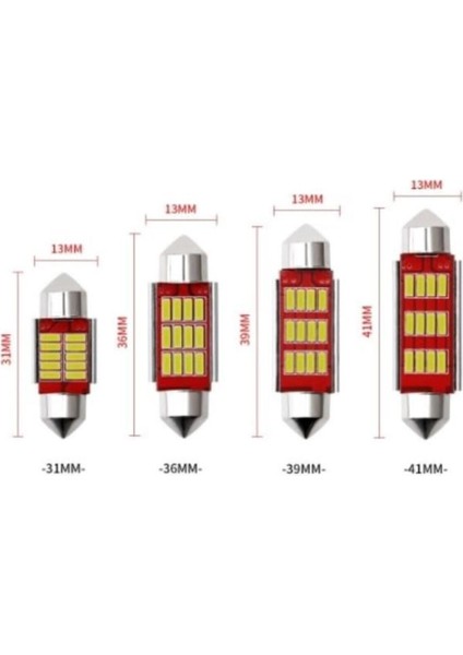 Sofit LED Canbus C5W Tavan Plaka Ampül 36 mm 2 Adet