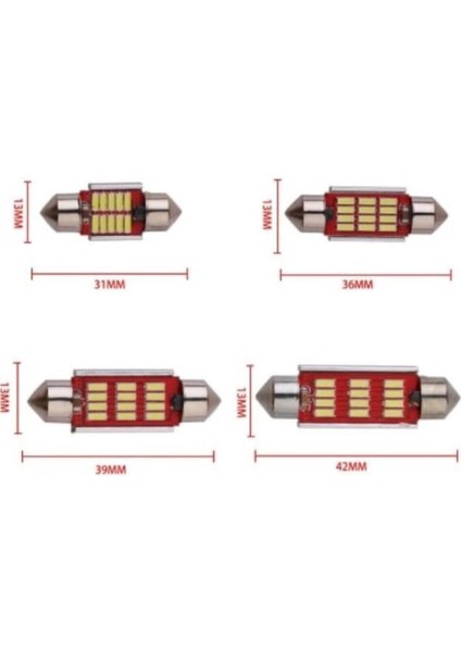 Sofit LED Canbus C5W Tavan Plaka Ampül 36 mm 2 Adet