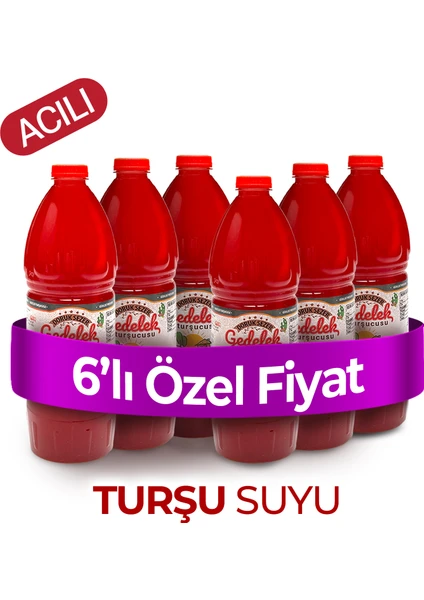 Doruk Sezer Gedelek Turşucusu Gedelek Turşucusu Şalgamlı Turşu Suyu Acılı 1 Lt 6'lı  Kampanya